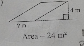 Area =24m^2