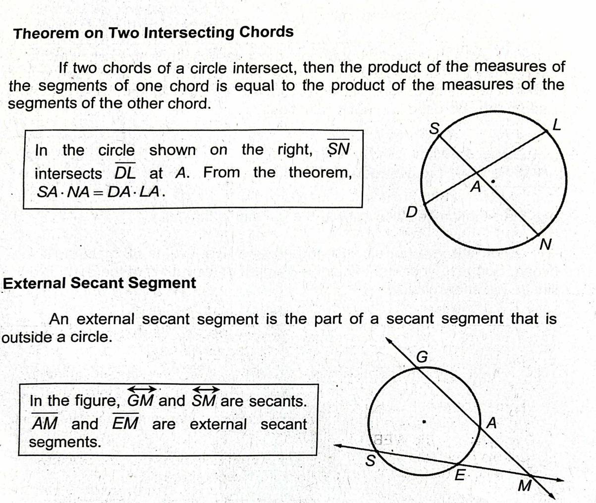 Solved: Theorem on Two Intersecting Chords If two chords of a circle ...