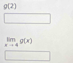 g(2)
limlimits _xto 4g(x)