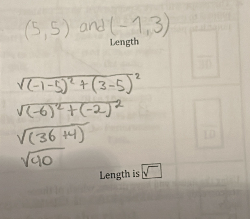 Length 
Length is □ sqrt()