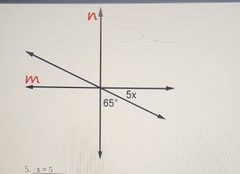 x=5