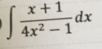 ∈t  (x+1)/4x^2-1 dx