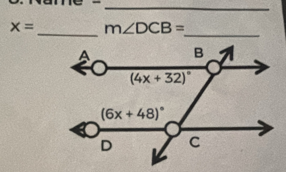 x=
_ m∠ DCB=