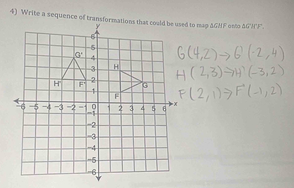 △ GHF onto △ G'H'F',