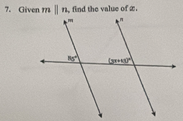 Given m||n ,find the value of x.