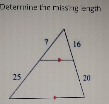 Determine the missing length