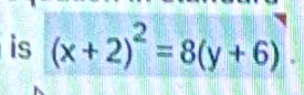 is (x+2)^2=8(y+6)