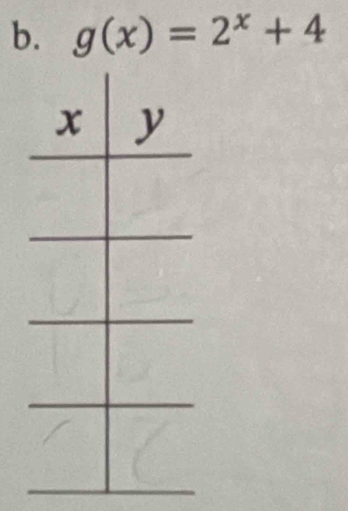 g(x)=2^x+4