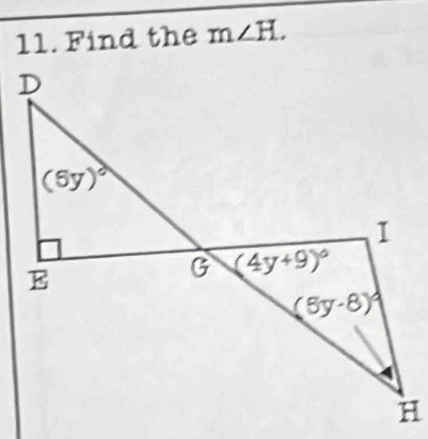 Find the m∠ H.