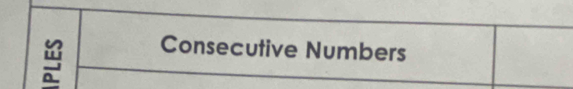 Consecutive Numbers