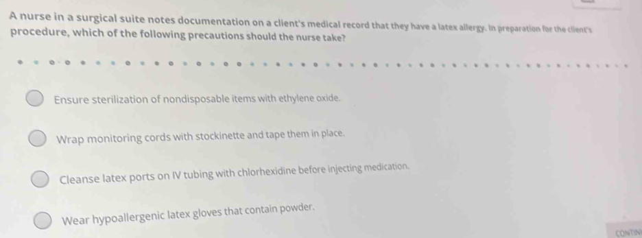 Solved: A nurse in a surgical suite notes documentation on a client's ...