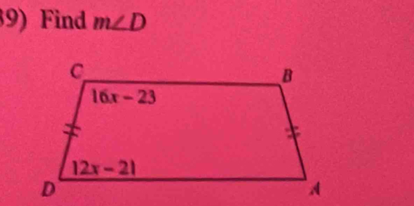 Find m∠ D