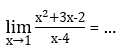 limlimits _xto 1 (x^2+3x-2)/x-4 =