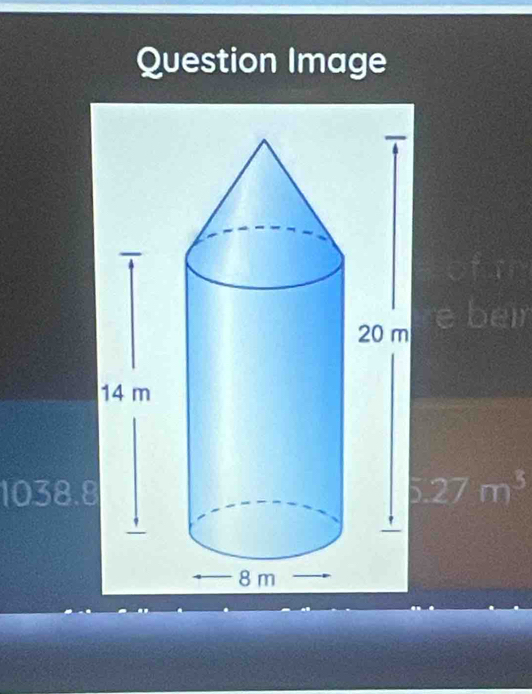 Question Image 
t D(2)
1038.8 27m^5
D