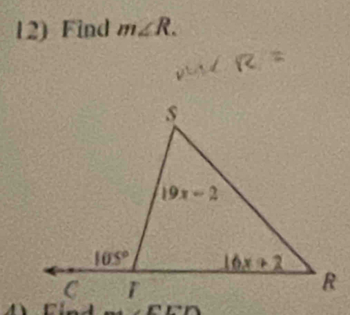 Find m∠ R.
R=
C