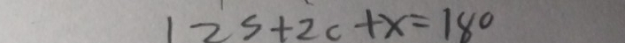 125+2c+x=180