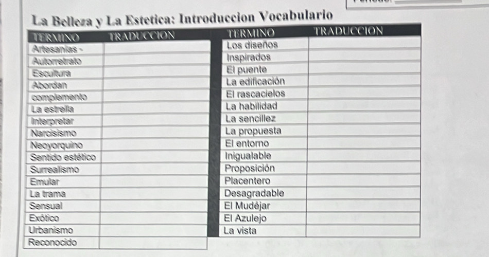 ión Vocabulario