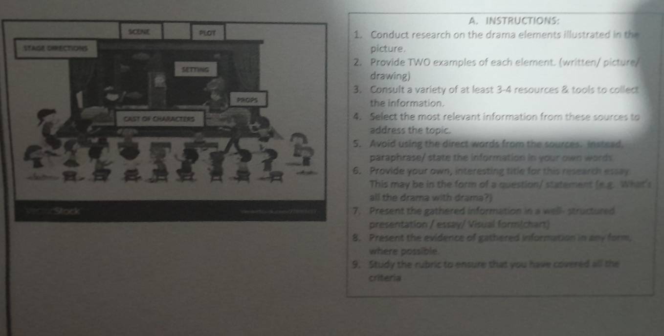 Solved: INSTRUCTIONS: SCENE PLOT 1. Conduct research on the drama ...