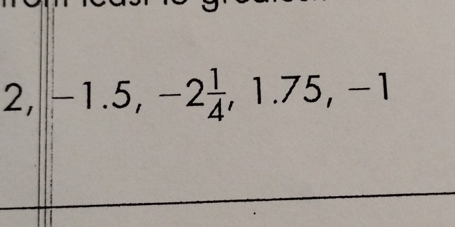 2, |
-1.5, -2 1/4 , 1.75, -1