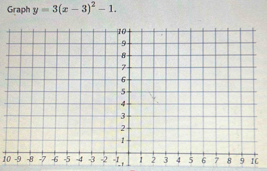 Graph y=3(x-3)^2-1. 
10 
1