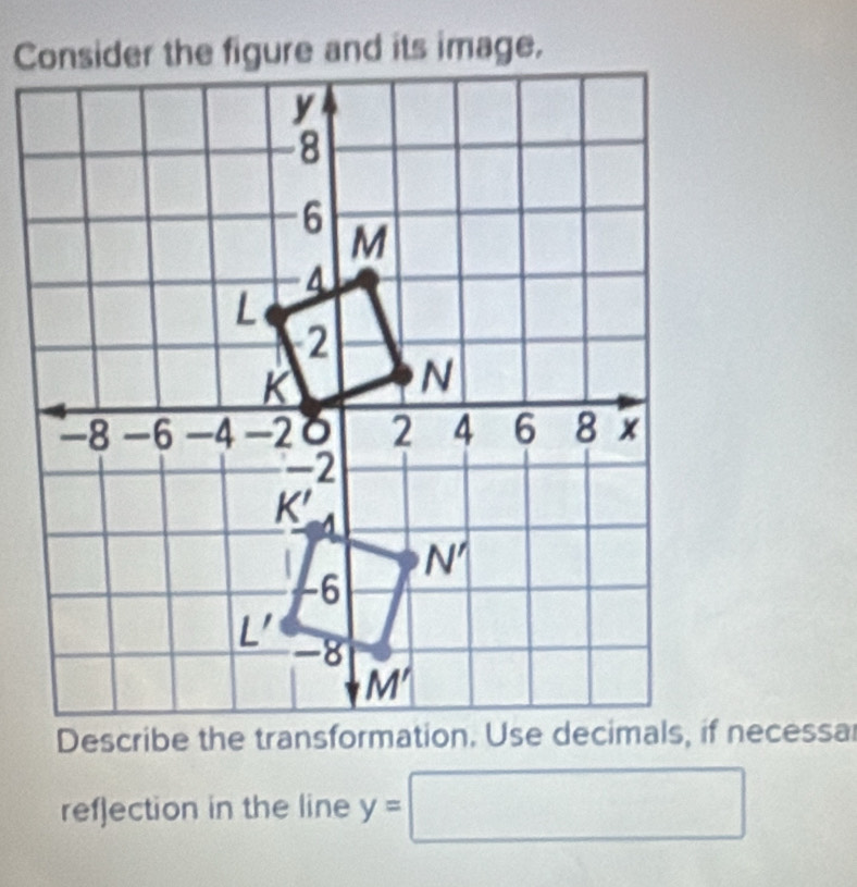 ref]ection in the line y=| :□