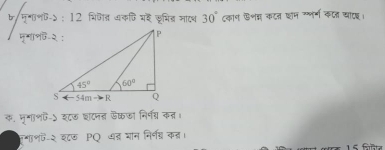 मृ्ण-५ ; 12 भिजेत अकणि घ कूभित्र माद्ध 30° ८काण णघ कटन शम ग्नर्ग कए चाए।
ममा॰द-२ :
क. मृगा॰प-५ शक शटनत डैक्रका नि्ग्र कत।
गाणए-२ शदछ PQ व् घान निरनम् क्।
15 fa