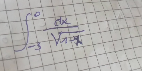 ∈t _(-3)^0 dx/sqrt(1-x) 