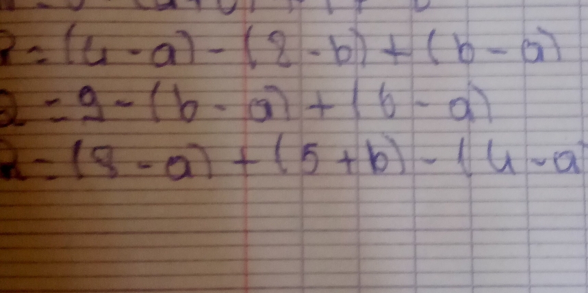 2=(6-a)-(8-b)+(b-a)
2=9-(b-a)+(6-a)
a=(8-a)+(5+b)-(6-a