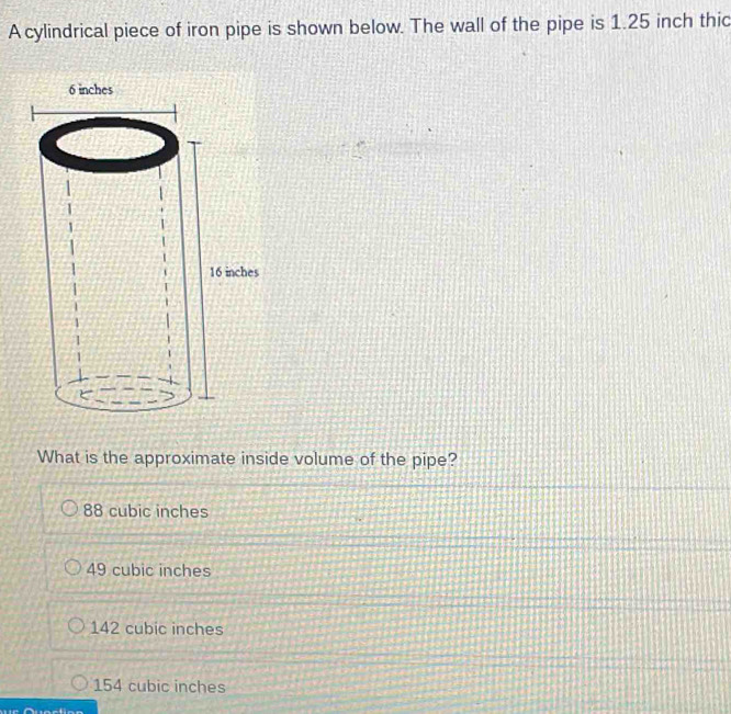 Solved: A cylindrical piece of iron pipe is shown below. The wall of ...