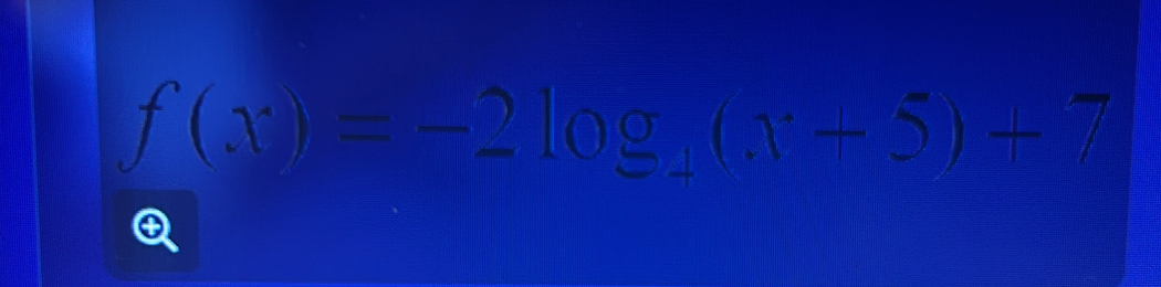 f(x)=-2log _4(x+5)+7