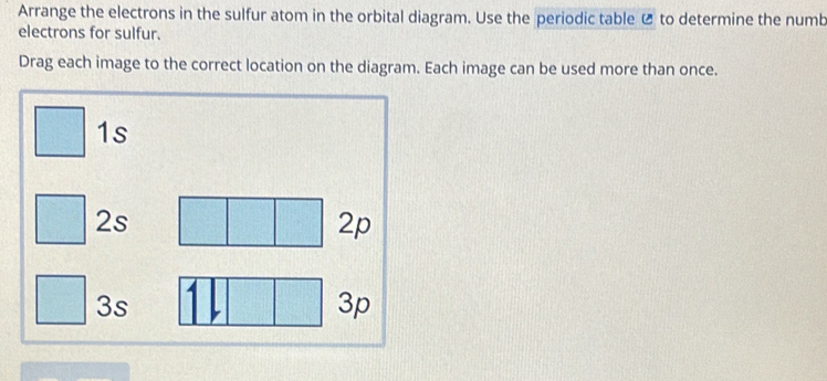 Solved: Arrange the electrons in the sulfur atom in the orbital diagram ...