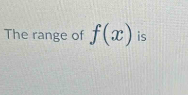 The range of f(x) is