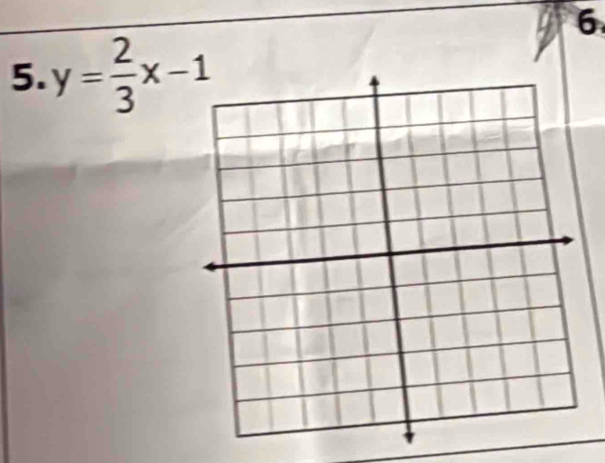 6 
5. y= 2/3 x-1