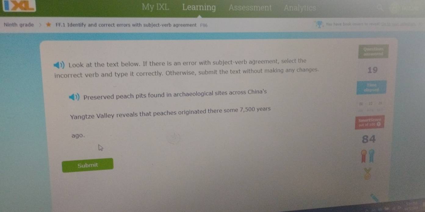 Solved: My IXL Learning Assessment Analytics Ninth grade FF.1 Identify ...