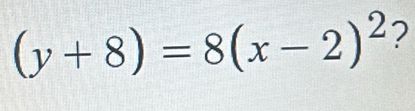 (y+8)=8(x-2)^2 2