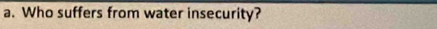Who suffers from water insecurity?
