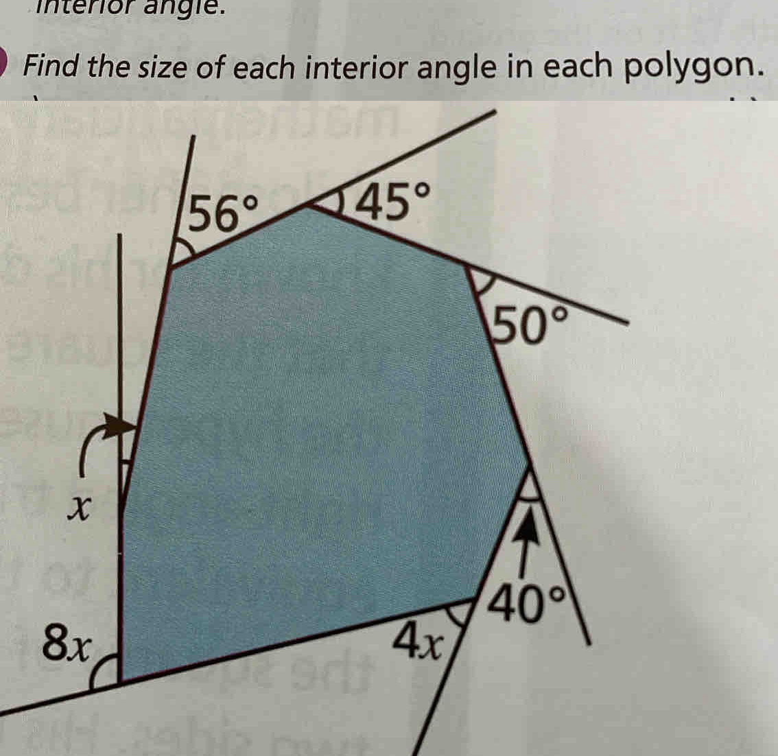 interior angle.