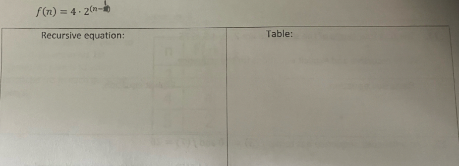 f(n)=4· 2^((n-1))