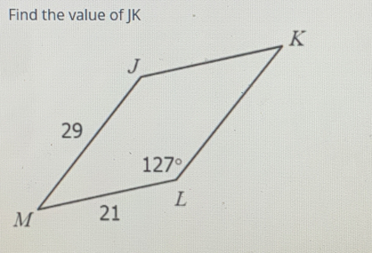 Find the value of JK