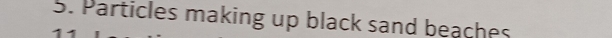 Particles making up black sand beaches