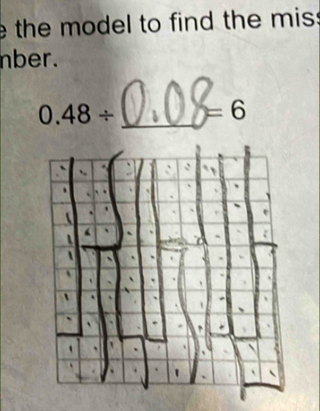 the model to find the mis: 
nber.
0.48/ _
=6