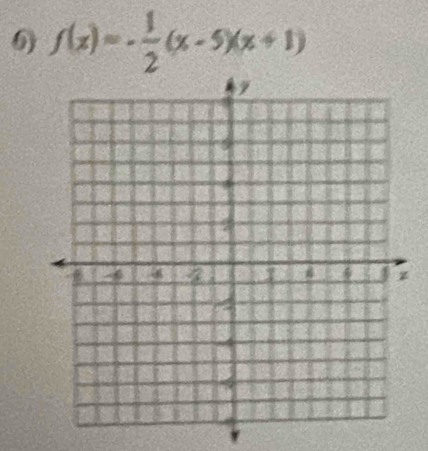 f(x)=- 1/2 (x-5)(x+1)