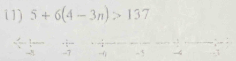 5+6(4-3n)>137