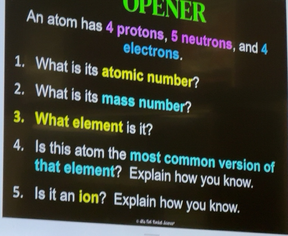 What Element Has 4 Protons 5 Neutrons And 4 Electrons