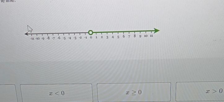 x<0</tex>
x≥ 0
x>0