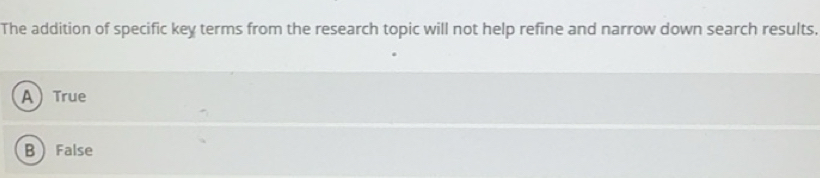 Solved: The addition of specific key terms from the research topic will ...