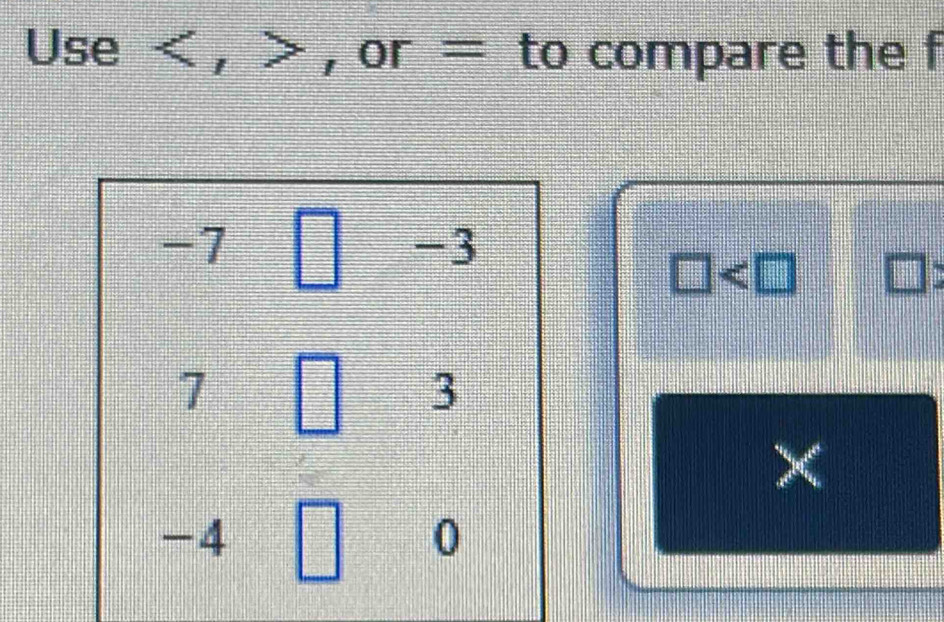 Use _t or= = to compare the f
□ □
×