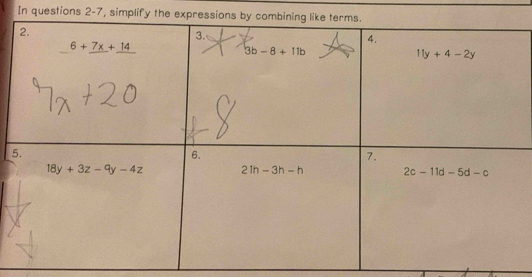 In questions 2-7, simplify the exp
5