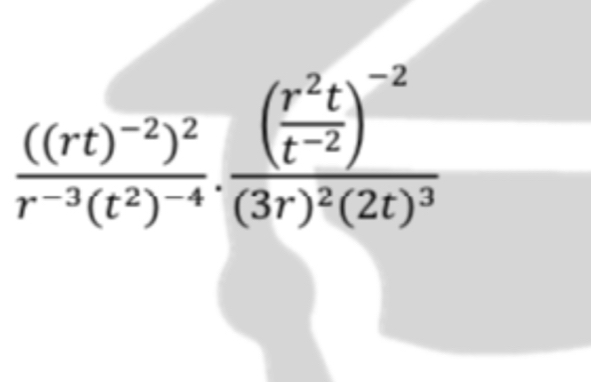 frac ((rt)^-2)^2r^(-3)(t^2)^-4· frac ( r^2t/t^(-2) )^-2(3r)^2(2t)^3