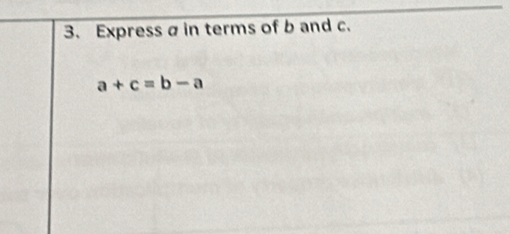 Express σ in terms of b and c.
a+c=b-a